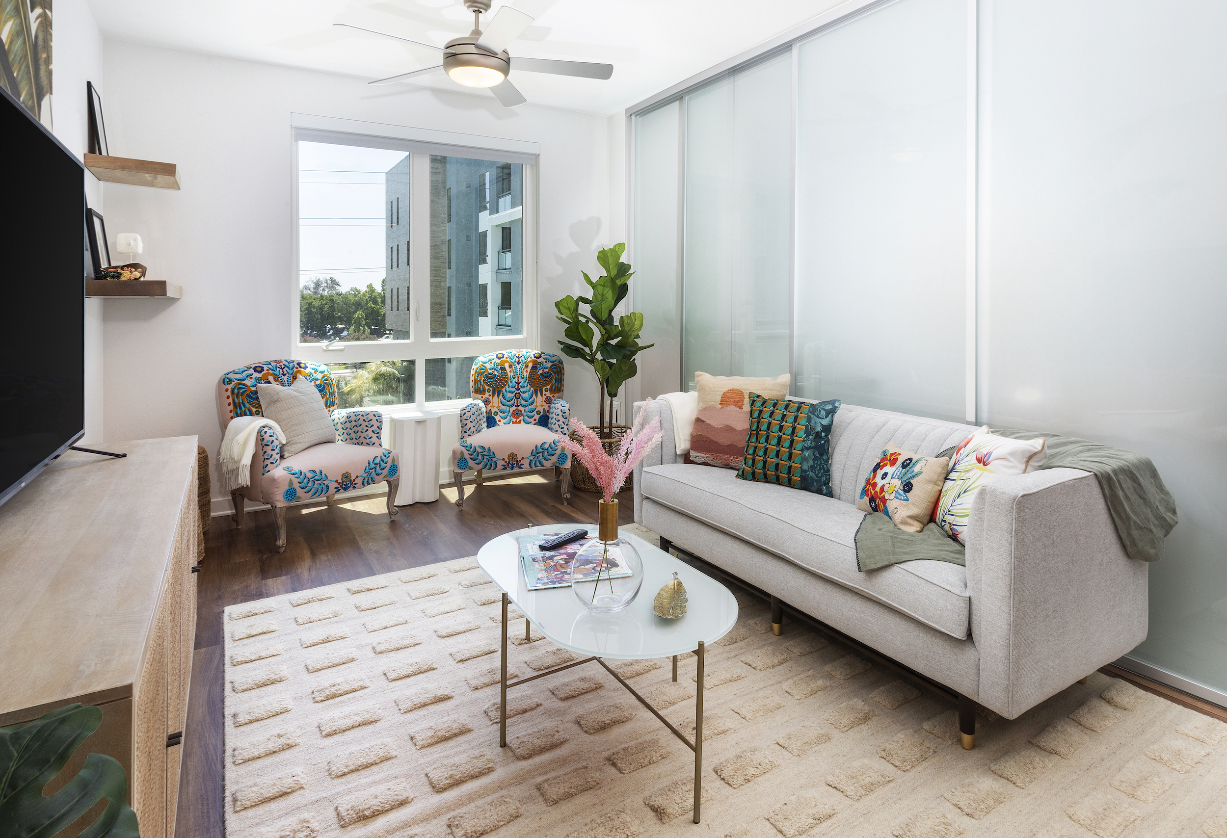 studio apartment with sliding glass divider broadstone atlas